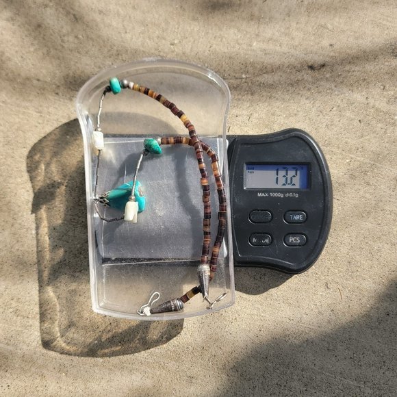 Absolutely stunning handmade Native American sterling silver, MOP bears, turquoi - Picture 8 of 14